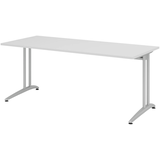 Artikelbild 1 für HAMMERBACHER BS19 Schreibtisch lichtgrau rechteckig, C-Fuß-Gestell silber 180,0 x 80,0 cm, Artikelnummer 858865