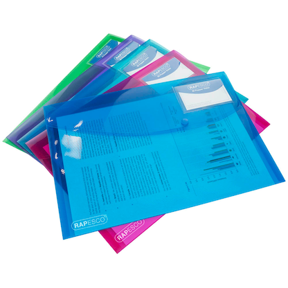 Artikelbild für RAPESCO® Sammelmappen DIN A4 farbsortiert, 5 St., Artikelnummer 710612