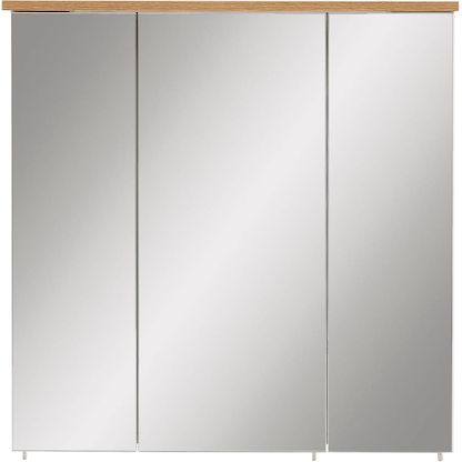 Artikelbild 7 für MÖBELPARTNER Spiegelschrank Jelda 142296 weiß glanz, eiche landhaus 70,4 x 23,7 x 72,3 cm, Artikelnummer 176816