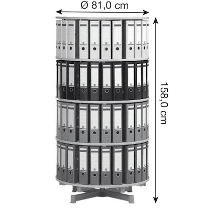 Artikelbild 2 für reef Ordnerdrehsäule hellgrau bis zu 96 Ordner, Komplett drehbar, H: 158,0 cm, Artikelnummer 167445