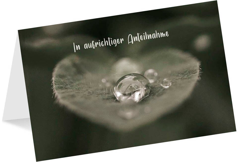MetALUm Trauerkarte 'Baum Im Nebel' - Doppelkarte 17x11,5 Cm Mit Umschlag, Ohne Innentext