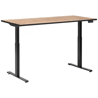 Artikelbild 8 für MÖBELPARTNER 2000 elektrisch höhenverstellbarer Schreibtisch landhaus-eiche rechteckig, T-Fuß-Gestell schwarz 160,0 x 75,0 cm, Artikelnummer 767869