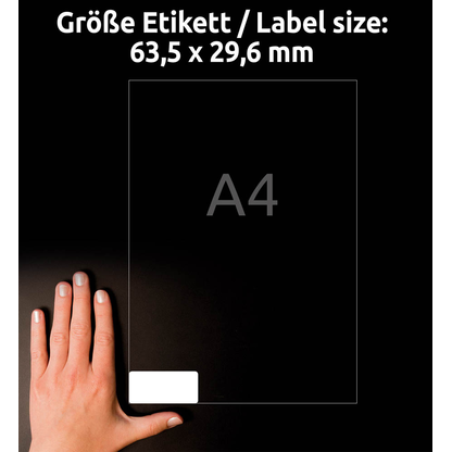 Artikelbild 9 für AVERY Zweckform Sicherheitsetiketten L6114-20 weiß 63,5 x 29,6 mm, 20 Blatt, Artikelnummer 843223