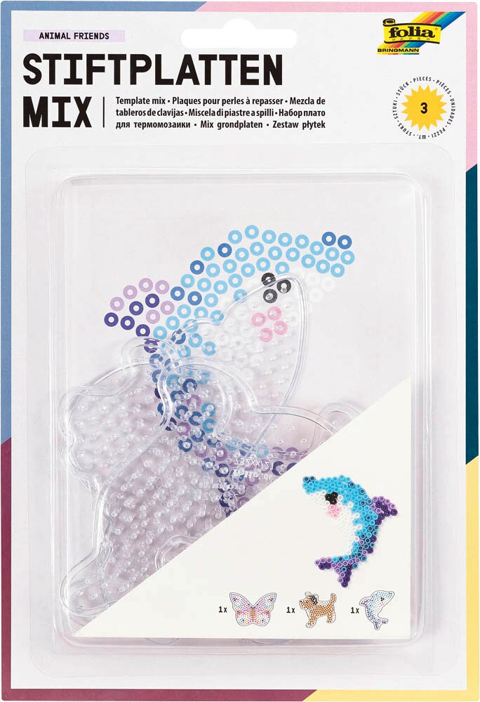 Folia Bügelperlen Stiftplatten Set - 3 Transparente Steckplatten Für Kreative Bastelprojekte