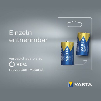Artikelbild 5 für VARTA Batterien LONGLIFE Power Alkali-Mangan Baby C 1,5 V, 2 St., Artikelnummer 552899