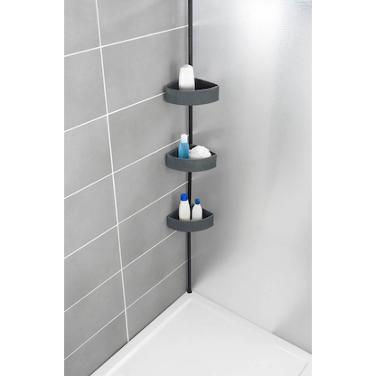 WENKO Teleskop-Duschregal Villata schwarz 28,0 x 20,5 x 78,0-275,0 cm