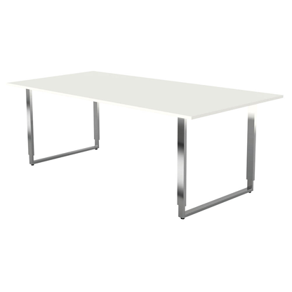 Artikelbild für Kerkmann Konferenztisch Yukon weiß rechteckig, Kufen-Gestell silber, 200,0 x 100,0 x 68,0 - 82,0 cm, Artikelnummer 324645