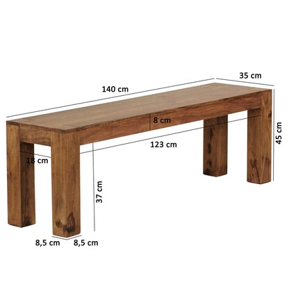 Artikelbild 5 für WOHNLING Sitzbank WL1.436 sheesham Holz 140,0 cm, Artikelnummer 544650