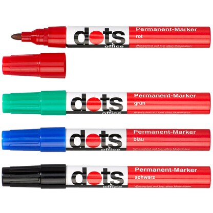 Artikelbild für dots Permanentmarker farbsortiert 1,5 - 3,0 mm, 4 St., Artikelnummer 835791