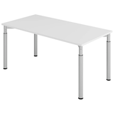 Artikelbild 1 für HAMMERBACHER YS16 höhenverstellbarer Schreibtisch lichtgrau rechteckig, 4-Fuß-Gestell silber 160,0 x 80,0 cm, Artikelnummer 999391