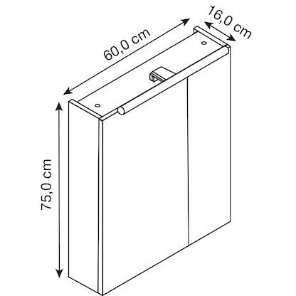 Artikelbild 3 für MÖBELPARTNER Spiegelschrank Duo 146542 eiche landhaus, weiß 60,0 x 16,0 x 75,0 cm, Artikelnummer 673503