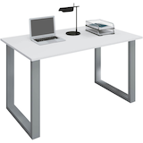 Artikelbild 1 für VCM my office Lona Schreibtisch weiß rechteckig, U-Fuß-Gestell silber 80,0 x 50,0 cm, Artikelnummer 905364