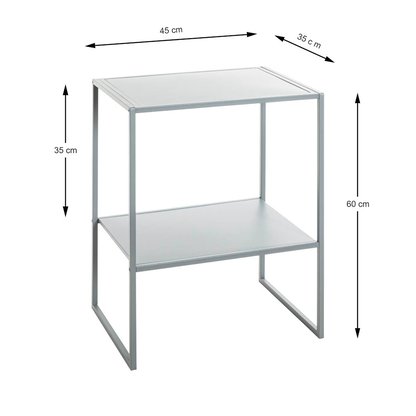 Artikelbild 2 für HAKU Möbel Beistelltisch rechteckig Metall grau 45,0 x 35,0 x 60,0 cm, 1 St., Artikelnummer 200327