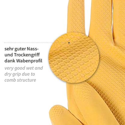 Artikelbild 4 für HYGONORM unisex Gummihandschuhe Bettina Soft gelb Größe 8, 1 Paar, Artikelnummer 651709