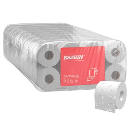 Artikelbild für KATRIN Toilettenpapier 250 3-lagig Recyclingpapier, 72 Rollen, Artikelnummer 383152