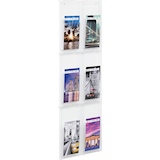 Artikelbild 1 für helit Wandprospekthalter the placativ transparent 1/3 DIN A4 6 Fächern 28,4 x 5,4 x 97,8 cm, 1 St., Artikelnummer 576811