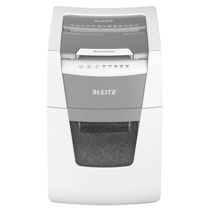 Artikelbild 3 für AKTION: LEITZ IQ Autofeed Small Office 100 Aktenvernichter mit Partikelschnitt P-4, 4 x 28 mm, bis 100 Blatt, grau, Artikelnummer 420483