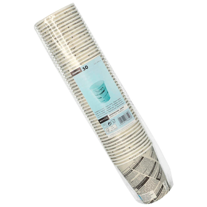 Artikelbild 2 für STARPAK Einweg-Kaffeebecher Newsprint weiß 0,2 l, 50 St., Artikelnummer 642477