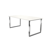 Artikelbild 1 für Kerkmann Yukon höhenverstellbarer Schreibtisch weiß rechteckig, Kufen-Gestell silber 180,0 x 80,0 cm, Artikelnummer 324614