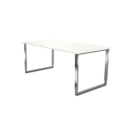 Artikelbild für Kerkmann Yukon höhenverstellbarer Schreibtisch weiß rechteckig, Kufen-Gestell silber 180,0 x 80,0 cm, Artikelnummer 324614