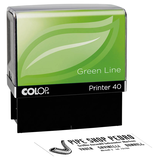 Artikelbild 1 für COLOP Textstempel, individualisierbar Printer 40 Green Line selbstfärbend schwarz mit Logo, 1 St., Artikelnummer 752485