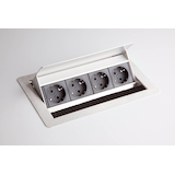 Artikelbild 1 für HAMMERBACHER 4-fach Tischsteckdose 3,0 m silber, Artikelnummer 689822