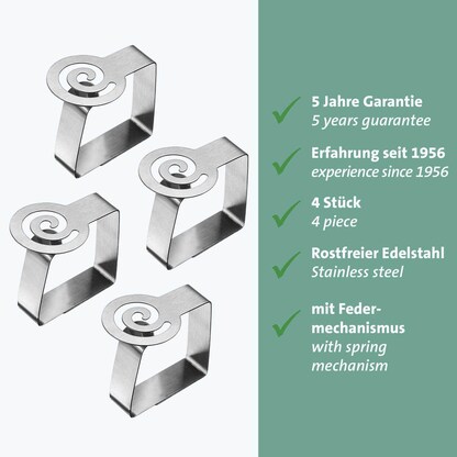 Artikelbild 3 für WESTMARK Tischtuchklammern silber, 4 St., Artikelnummer 997092