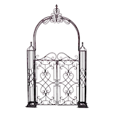 Artikelbild 1 für Garden Pleasure Rankbogen mit Tor TOWADA Metall schwarz gebogen 150,0 x 245,0 cm, 1 St., Artikelnummer 285209