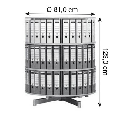 Artikelbild 2 für reef Ordnerdrehsäule hellgrau bis zu 72 Ordner, Etagen einzeln drehbar, H: 120,0 cm, Artikelnummer 677872