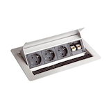 Artikelbild 1 für HAMMERBACHER 3-fach Tischsteckdose 3,0 m silber, Artikelnummer 689859