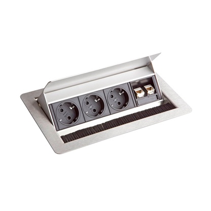 Artikelbild für HAMMERBACHER 3-fach Tischsteckdose 3,0 m silber, Artikelnummer 689859