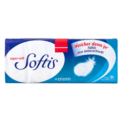 Artikelbild für Softis Taschentücher Klassik 4-lagig weiß, 15x 9 Tücher, Artikelnummer 384453
