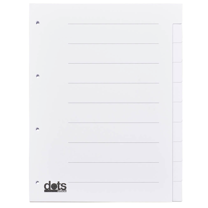 Artikelbild für dots Ordnerregister DIN A4 Vollformat blanko weiß 10-teilig, 5 Satz, Artikelnummer 294538