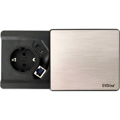 Artikelbild für HAMMERBACHER 1-fach Tischsteckdose 3,0 m silber mit USB-Buchse, Artikelnummer 689861