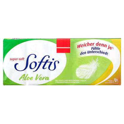 Softis Taschentcher Aloe Vera 4-lagig wei, 15x 9 Tcher | office discount