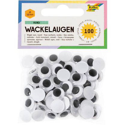Artikelbild für folia Wackelaugen weiß 12,0 mm Ø 12,0 mm, 100 St., Artikelnummer 355291
