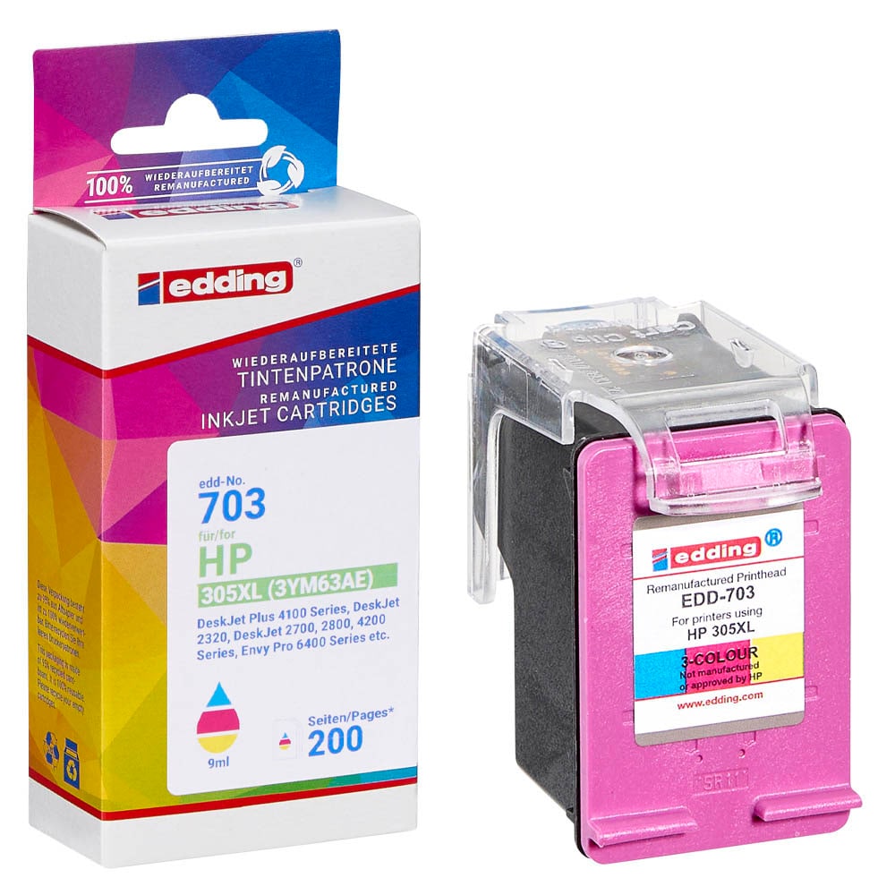 edding EDD-703 color Druckerpatrone kompatibel zu HP 305XL (3YM63AE ...
