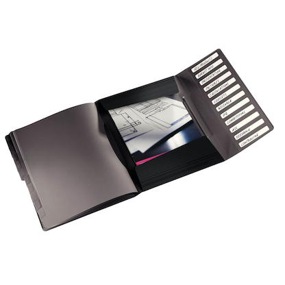 Artikelbild 2 für LEITZ Ordnungsmappe Solid 4570 12 Fächer schwarz, 1 St., Artikelnummer 387946