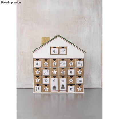 Artikelbild 2 für Rayher Adventskalender Pappmaché-Haus beige, Artikelnummer 284634