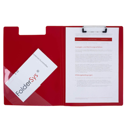 Artikelbild 4 für FolderSys Klemmbrettmappe 80003-80 DIN A4 rot Kunststoff, 1 St., Artikelnummer 812578