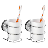 Artikelbild 1 für WENKO Zahnputzbecher Milazzo silber, 2 St., Artikelnummer 806887