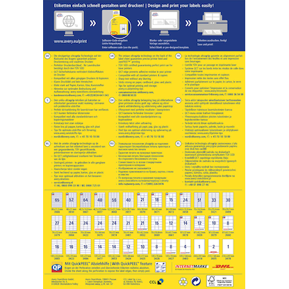 Artikelbild 4 für AVERY Zweckform Etiketten 3475 weiß 70,0 x 36,0 mm, 100 Blatt, Artikelnummer 642280