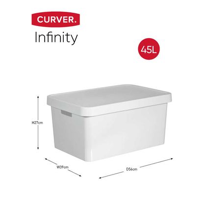 Artikelbild 3 für curver INFINITY Aufbewahrungsboxen-Set weiß, 3 St., Artikelnummer 744499