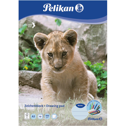 Artikelbild 3 für Pelikan Zeichenblock Zoo DIN A3 100 g/qm, 10 Blatt, 1 Block, Artikelnummer 612940