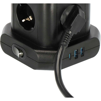 Artikelbild 4 für brennenstuhl 8-fach Steckdosenturm 2,0 m schwarz mit USB-Buchse, Artikelnummer 734339