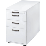 Artikelbild 1 für HAMMERBACHER Haziender Standcontainer weiß 4 Auszüge Kunststoff-Relinggriff silber 42,8 x 80,0 x 72,0 - 76,0 cm, Artikelnummer 836478