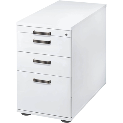 Artikelbild für HAMMERBACHER Haziender Standcontainer weiß 4 Auszüge Kunststoff-Relinggriff silber 42,8 x 80,0 x 72,0 - 76,0 cm, Artikelnummer 836478