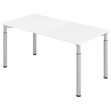 Artikelbild 1 für HAMMERBACHER Mirakel höhenverstellbarer Schreibtisch weiß rechteckig, 4-Fuß-Gestell silber 160,0 x 80,0 cm, Artikelnummer 998935