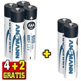 Artikelbild 1 für 4 + 2 GRATIS: ANSMANN Akkus maxE Ni-MH Micro AAA 800 mAh, 4 St. + GRATIS 2 St., Artikelnummer 536363