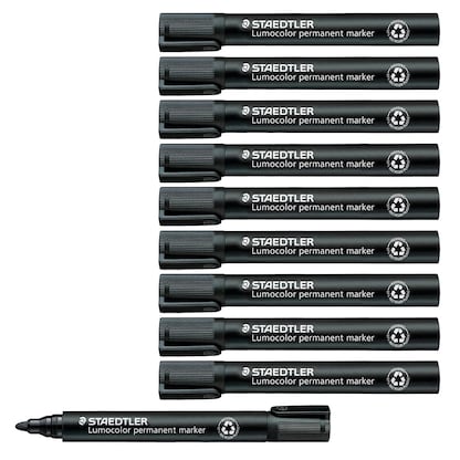Artikelbild für STAEDTLER Lumocolor Permanentmarker schwarz 2,0 mm, 10 St., Artikelnummer 455329